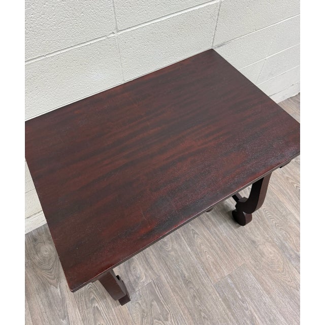 English VTG Helm’s Furniture Empire / Colonial Revival Style Library Sofa Console Table For Sale - Image 3 of 13