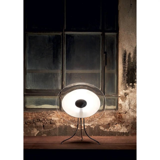 Carlo Moretti Scudo Carlo Moretti Contemporary Murano Clear Glass Desk or Table Lamp For Sale - Image 4 of 4