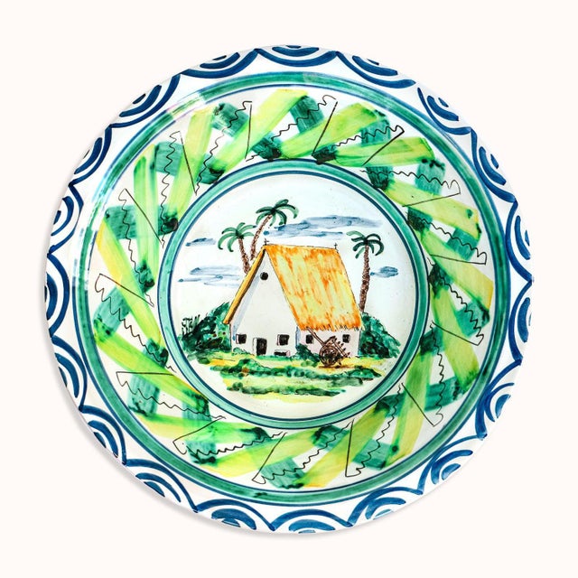 Ceramic Large Vintage Hand Painted Italian Ceramic Bowl For Sale - Image 7 of 7