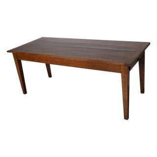 Antique Early 20th Century French Rustic Cherry Farmhouse Dining Table For Sale