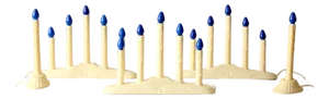 Mid-Century Ivory and Blue Electric Candoliers Set