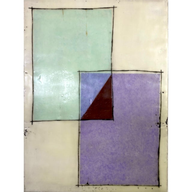 Wood Encaustic Collage Installation by Gina Cochran - "Cahoots" - 9 Panels For Sale - Image 7 of 11