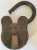 Very Large Antique 19th Century Folk Art Iron and Brass Padlock For Sale - Image 4 of 12