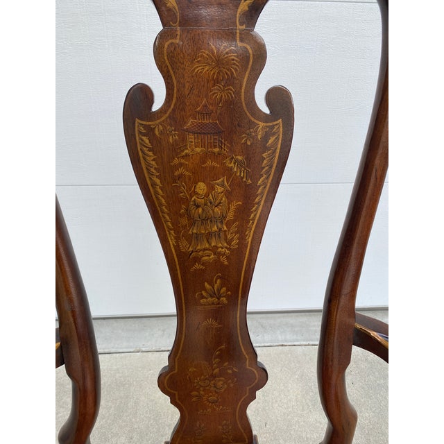 Queen Anne Vintage Philadelphia Queen Anne Armchair - Chinoiserie & Gold Leaf For Sale - Image 4 of 9