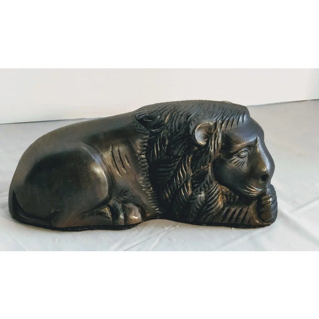 Bronze Vintage Bronzed Metal Lion Figurine For Sale - Image 8 of 8