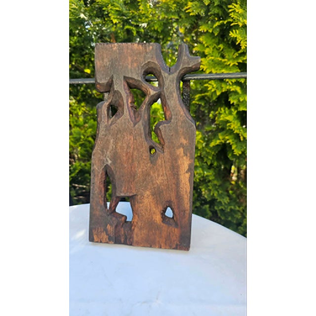 Carved Bas-Relief in Afromosia African Teak, Rwanda, 1970s For Sale - Image 9 of 10