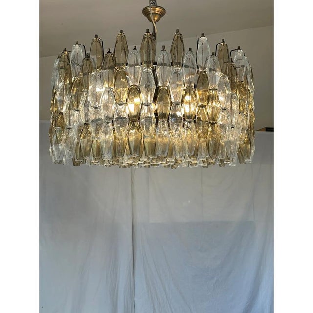 Early 21st Century Poliedro Murano Glass Chandelier in Brunish Finish by Simoeng For Sale - Image 5 of 10