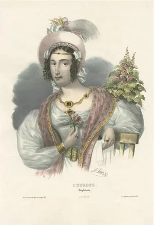 Lemercier, Costume Print of Europe, 1840, Paper