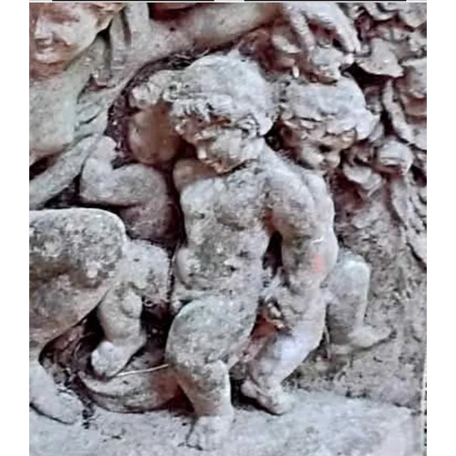 Rustic European Vintage Bacchic Garden Relief Sculpture — Cherubs & Garland Motif (13½″ × 14½″) For Sale - Image 3 of 8