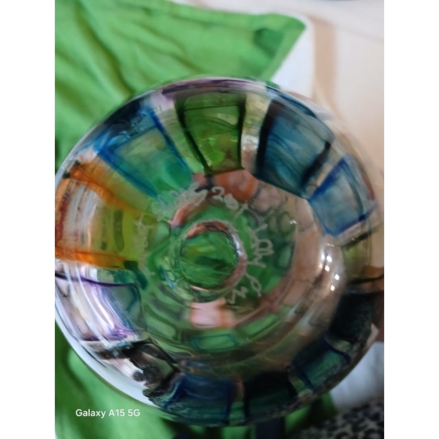 Glass Handblown Glass Vase For Sale - Image 7 of 10