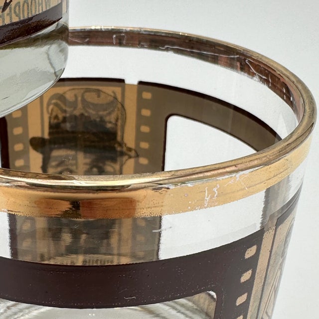 Vintage Roaring Twenties Movie Film Double Old Fashioned Glasses- Set of 6 For Sale In Dallas - Image 6 of 8