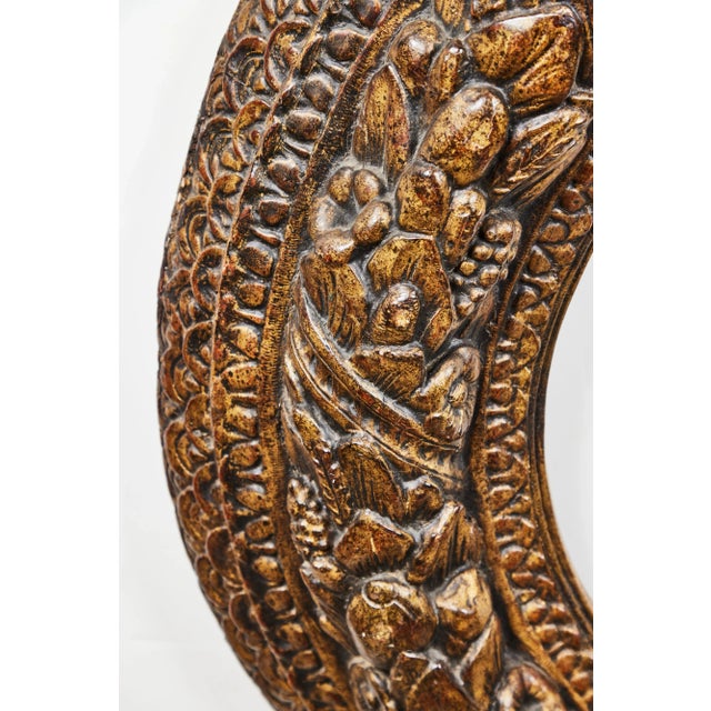 Hand Carved, 17th Century Frame With Inset New Antique Look Mirror For Sale - Image 4 of 8