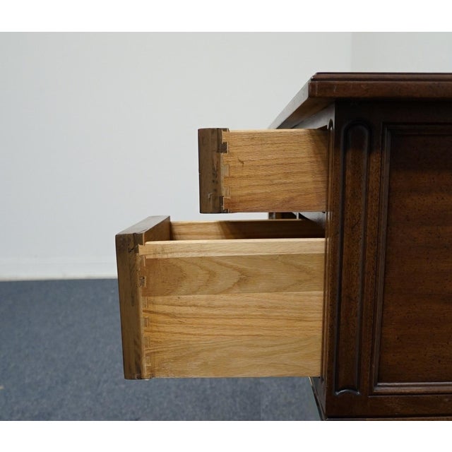 Wood Mount Airy Solid Cherry Italian Provincial Style 54" Writing Desk For Sale - Image 7 of 12