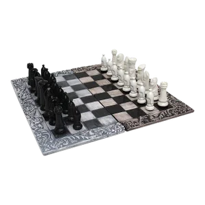 Raku Ceramic Chess Set With Board