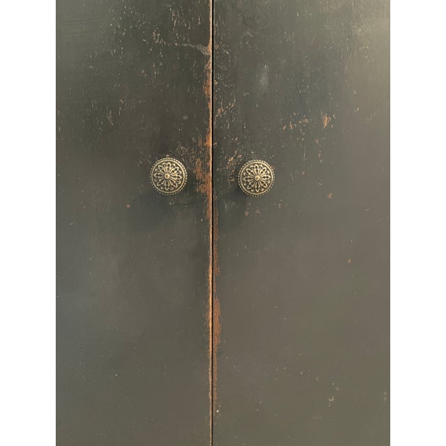 Black Mid-Century Hamilton Mfg. Co. Roll-Front Cabinet With Horizontal Tambour Doors For Sale - Image 8 of 12