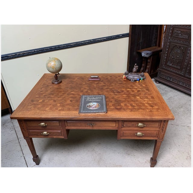 Antique Art Nouveau Double-Sided Desk, 1915 For Sale - Image 3 of 12