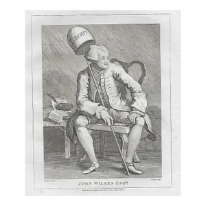 Antique William Hogarth John Wilkes Engraving