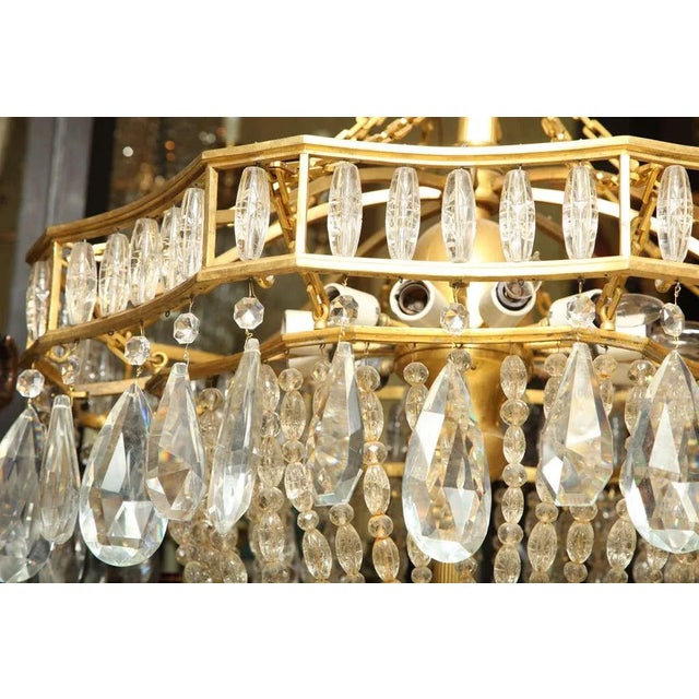 Edward F. Caldwell & Co. Bronze and Crystal Chandelier Attributed to Caldwell For Sale - Image 4 of 9
