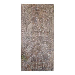 Vintage Indian Kama Sutra Carved Door, Handcarved Wall Art, 72x35