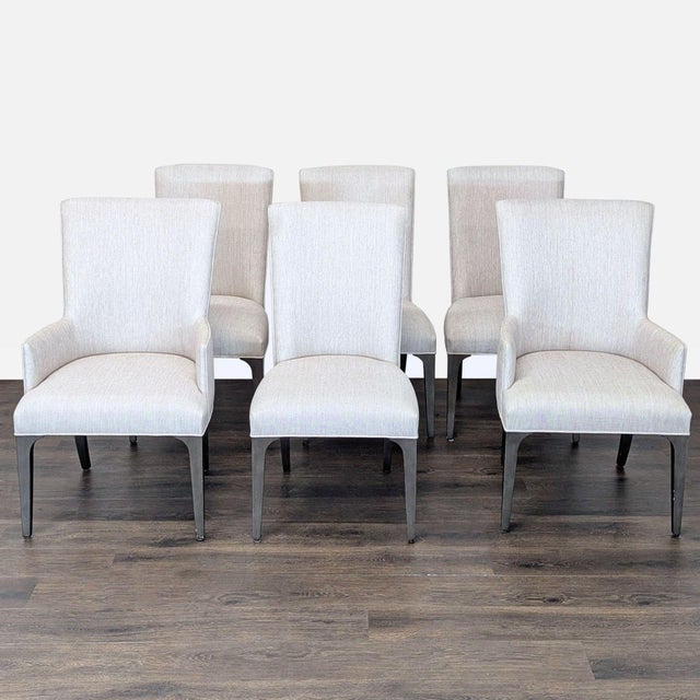 Lexington 7-Piece Modern Dining Set With Upholstered Chairs For Sale In San Francisco - Image 6 of 11