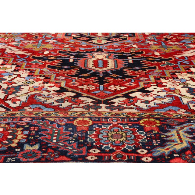 Mid 20th Century Vintage Persian Heriz Rug, 08'09 X 11'05 For Sale - Image 5 of 10