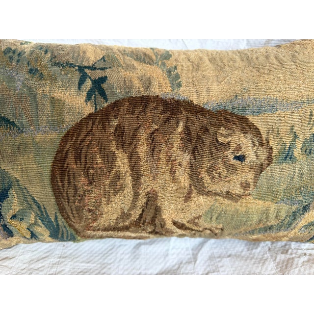17th Century Brussels Tapestry Animal Pillow For Sale In Los Angeles - Image 6 of 7
