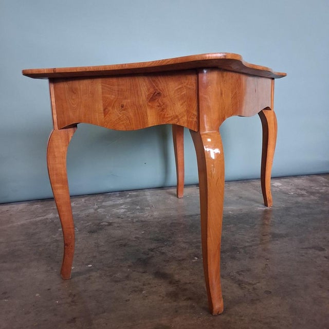 Biedermeier Table in Cherrywood with Marquetry, 1820s For Sale - Image 15 of 18