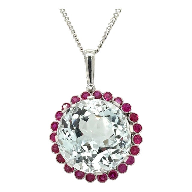 Bespoke Rock Crystal Cluster Pendant 30ct For Sale