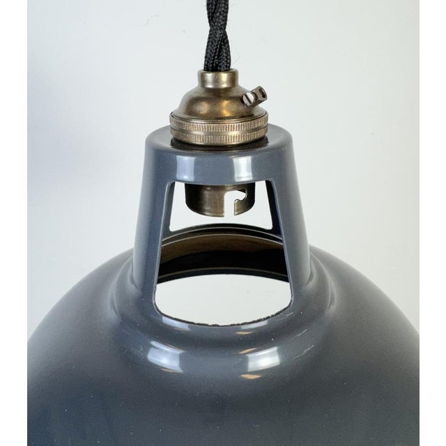 Industrial Vintage Industrial Grey Painted Ceiling Lamp For Sale - Image 3 of 16
