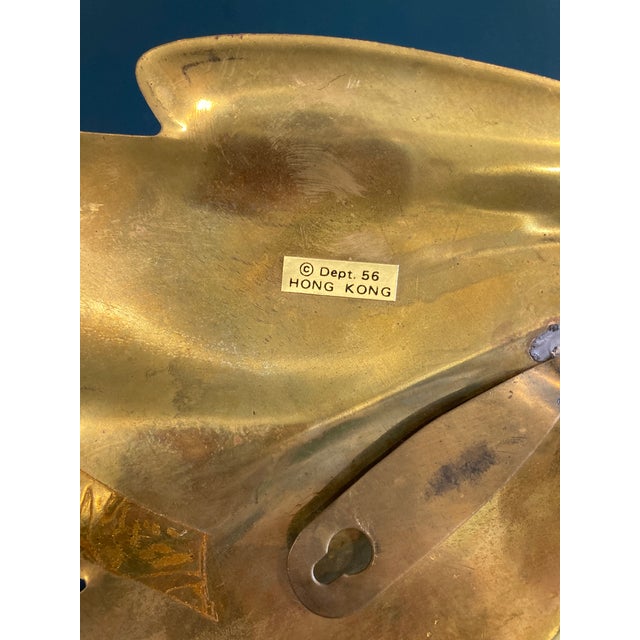 Mid-Century Modern Vintage Solid Brass Corn Wall Hanging For Sale - Image 3 of 6