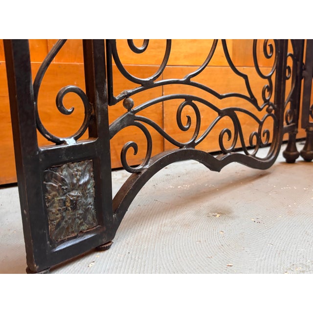 Vintage Wrought Iron Two Part Screen, Maitland Smith. For Sale - Image 9 of 11