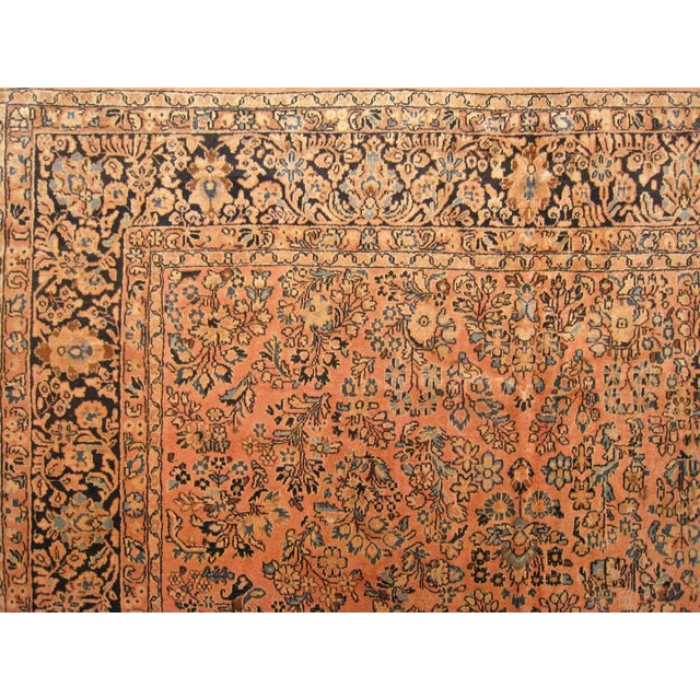 Vintage Persian Decorative Oriental Sarouk Rug in Room Size For Sale - Image 11 of 12