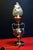 Metal Art Deco Mid-Century Brass Table Lamp with Opaline Flame Shade, 1940s For Sale - Image 7 of 18