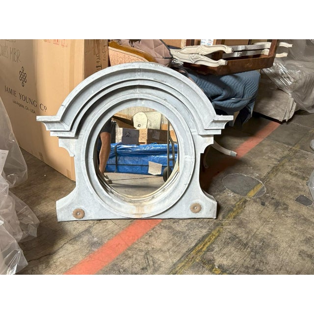 French Antique French Zinc Oeil-De-Boeuf (Bullseye) Mirror For Sale - Image 3 of 3