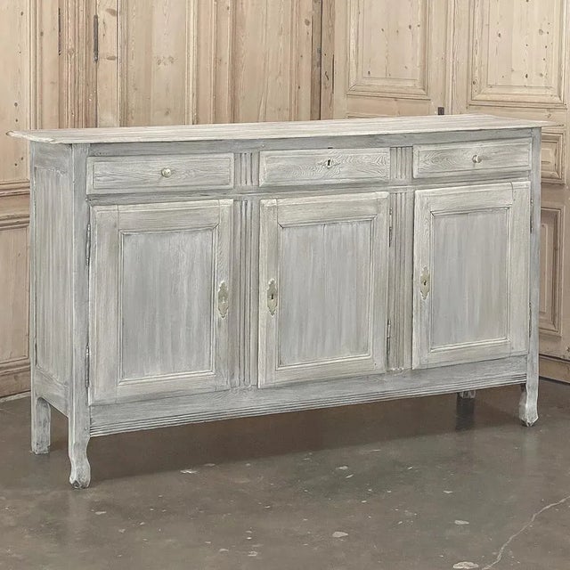 French Country 18th Century Country French Buffet ~ Enfilade in Stripped Oak For Sale - Image 3 of 12
