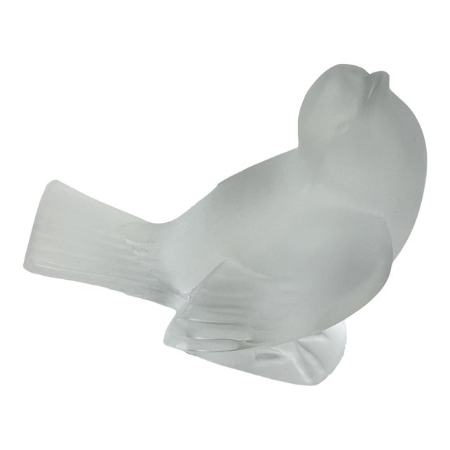 Mid 20th Century The Singing Sparrow (Moineau Coquet) - A Mid-Century Lalique Frosted Crystal Masterpiece For Sale