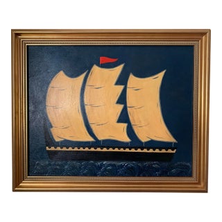 Contemporary Impressionist Style Seascape Painting on Canvas, Framed For Sale