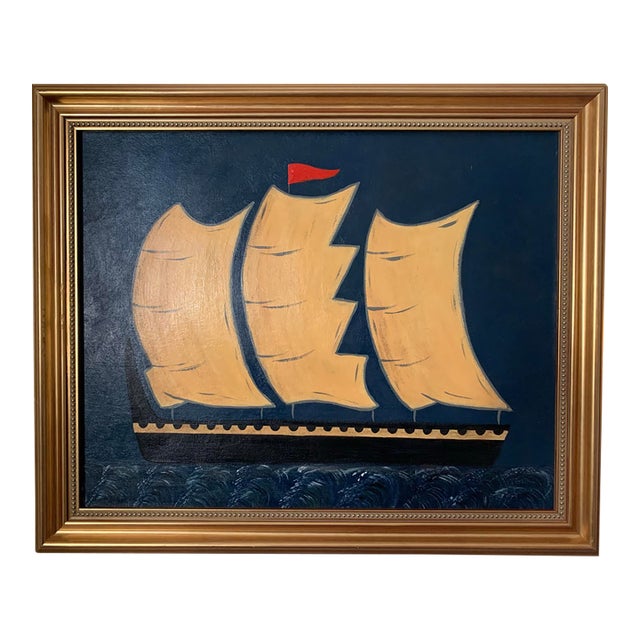 Contemporary Impressionist Style Seascape Painting on Canvas, Framed For Sale