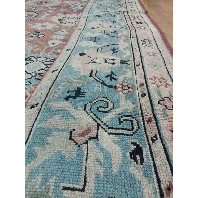Antique Oushak Carpet, Red Carpet, Handmade Carpet, Turkish Carpet, Brown, Green For Sale - Image 4 of 16