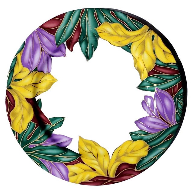 Set of 12 dinner plates from Fitz and Floyd in the vibrant Cloisonne' Tropicana pattern. Fine Porcelain, Made in Japan, 10...