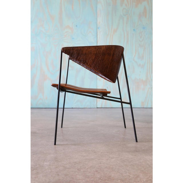 1950s Pair of Cabin Modern Rustic Iron Slat Lounge Chairs Arthur Umanoff Raymor For Sale - Image 9 of 17