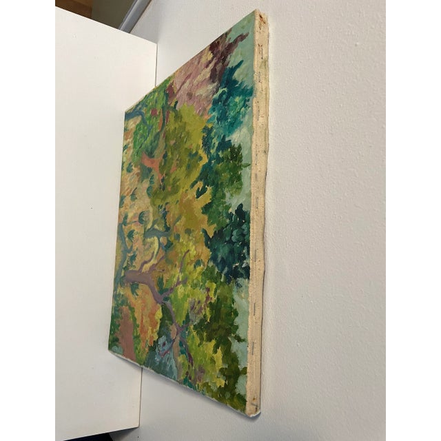 Vintage Impressionist Landscape Painting on Canvas For Sale - Image 4 of 8