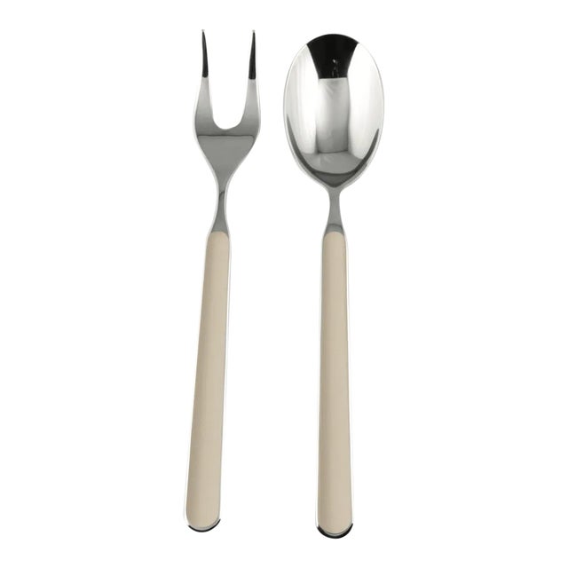 Mepra Fantasia 2-Piece Serving Set (fork & Spoon), Turtle Dove For Sale