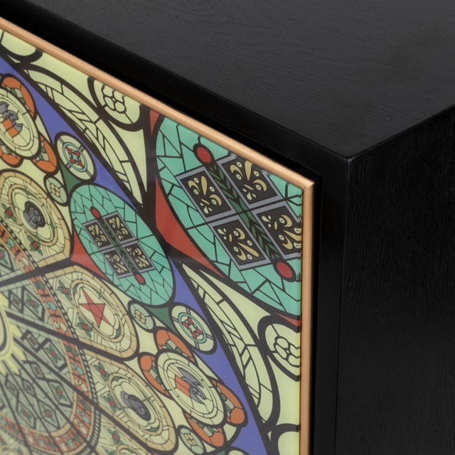 Black Pasargad Home Solani 2-Door Accent Cabinet For Sale - Image 8 of 11