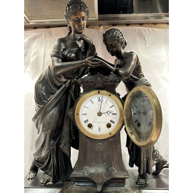 19th Century Seth Thomas & Sons Figural Mantel Clock Model No. 8034 For Sale In Los Angeles - Image 6 of 13