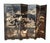 Chinoiserie Vintage Oriental Asian Palace City Coromandel Chinoiserie Black Six Panel Screen For Sale - Image 3 of 17