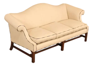 Ethan Allen Vintage Chippendale Style Upholstered Sofa