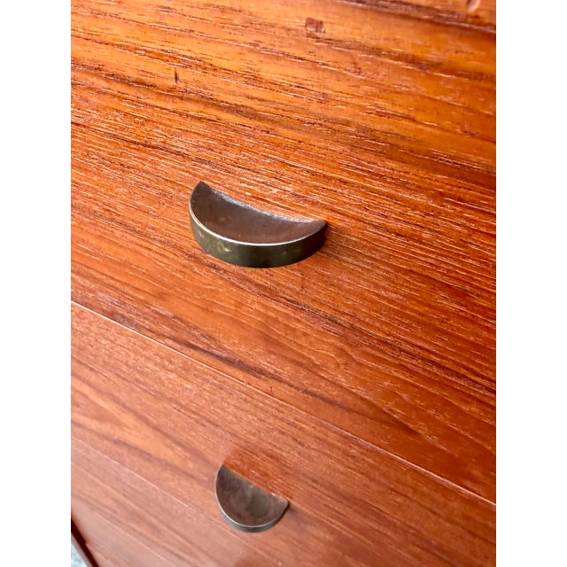Mid Century Danish Modern Teak Highboy / Lingerie Chest of Drawers. Circa 1970s For Sale - Image 12 of 18