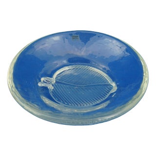 Vintage Centerpiece Emptier in Iridescent Murano Glass with Leaf by Alfredo Barbini, 1950s For Sale