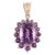Early 21st Century Oval Amethyst Pendant with Amethyst Surround For Sale